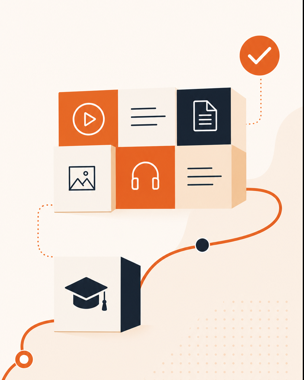 Learning production journey from multimedia assets to a completed course
